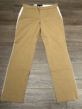 Banana Republic Tan Sloan Slim Ankle Pants with White Side Stripe